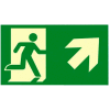 Photoluminescent "Man Right/ Arrow Up" NYC Mea-Listed Aluminum Sign