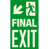 Photoluminescent Final Exit "Man Left/Arrow Left Down" NYC Mea-Listed Aluminum Sign