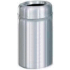 Rubbermaid® AOT30SA Crowne Open Top 30 Gallon Receptacle w/Plastic Liner - Satin Aluminum