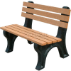 Polly Products Econo-Mizer 4 Ft. Backed Bench, Cedar Bench/Brown Frame