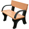 Polly Products Landmark 4 Ft. Backed Bench with Arms, Cedar Bench/Brown Frame