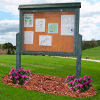 Polly Products Large Message Center - 2 Sided/2 Posts, Green, 52"W x 42"H