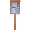 Polly Products Small Message Center - 2 Sided/1 Post, Green, 22"W x 30"H