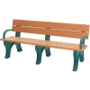 Polly Products Traditional 6 Ft. Backed Bench with Arms, Cedar Bench/Brown Frame