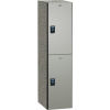 ASI Storage Traditional 2-Tier 2 Door Phenolic Locker, 15&quot;Wx18&quot;Dx60&quot;H, Silver Gray, Assembled