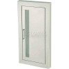 Fire-Rated Fire Extinguisher Cabinet, Vertical Acrylic Window, Semi-Recessed 5.5"D, SS, 1.5" Square