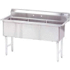 Advance Tabco® FC-3-1515-X NSF Fabricated 3 Compart. Sink, 16L x 20W Bowl, 8-1/2H Splash