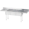 Advance Tabco® FE-3-1014-15RLX NSF Fabricated 3 Compart. Sink, 15L Left & Right Drainboards