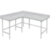 Advance Tabco KTMS-245 14 Gauge Work Table 304 Stainless Steel - 5" Backsplash L-Shaped 60"W x 24"D