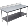 Advance Tabco SPS-306 Work Table Poly-Vance Cutting Surface Top 6" Backsplash 72"W x 30"D