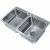 Advance Tabco® Smart Series Drop In Sink, Two Compartment 20L x 16W x 12D Bowl, 18 Gauge