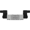 Aignep USA 3/2 Double Solenoid Valve, Ext Pilot 1/4 NPTF, 24V DC/2W Coil, Black Connection