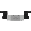 Aignep USA 5/2 Double Solenoid Valve, Ext Pilot 1/8 NPTF, 24V AC/5VA Coil, Black Connection