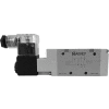 Aignep USA 5/2 Single Solenoid Valve, Pilot/Spr Return 1/8 NPTF, 220V AC/5VA Coil, LED Connection