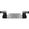 Aignep USA 5/3 Open Cntr G 1/2 Dbl Solenoid Valve, Pilot Spring Cntred, 24V DC/2W Coil, LED Conn.