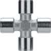AIGNEP Female Cross, 82620N-02, 1/8" NPTF, Nickel Plated Brass - Pkg Qty 5
