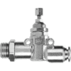 AIGNEP Inline Needle Valve, 82835-04-04, 1/4" Male NPTF x 1/4" Tube, Nickel Plated Brass