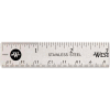 Westcott® Stainless Steel Ruler with Non Slip Cork Base, 6" Long, 1 Each