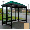 Heavy Duty Bus Smoking Shelter Hip Roof 4-Sided Left/Right Front Open 5' x 10' Khaki Roof