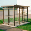 Heavy Duty Bus Smoking Shelter Flat Roof 3-Sided Front Open 5' x 12' Bronze