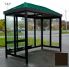 Heavy Duty Bus Smoking Shelter Hip Roof 4-Sided Left/Right Front Open 5' x 12' Dark Bronze Roof