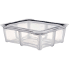 Araven 01804 - Food Storage Container W/Lid, Silicone, 6.3 Qt., 1/2 Size, Translucent - Pkg Qty 4