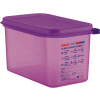 Araven 61392 - Food Container, Anti-Allergen, W/Lid, Polypropylene, 4.5 Qt., 1/4 Size, Purple - Pkg Qty 6