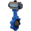 BI-TORQ 4" Wafer Style Butterfly Valve W/ Viton Seals and Spring Return Pneum. Actuator