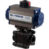 BI-TORQ 1-1/2" 3-Pc WCB/SS NPT Fire Safe Ball Valve W/Spring Ret. Pneum. Actuator