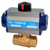 BI-TORQ 1-1/4" 2-Pc Brass NPT Ball Valve W/Spring Ret. Pneum. Actuator