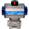 BI-TORQ 3/4" 3-Pc SS NPT Ball Valve W/Spring Ret. Pneum. Actuator
