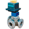 BI-TORQ 1-1/4" 3-Way L-Port SS 150# Flanged Ball Valve W/NEMA 4 115VAC/4-20mA Positioner