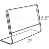 Global Approved 112721 Horizontal Slanted L-Shaped Acrylic Sign Holder, 7" x 5.5"