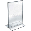 Global Approved 152716 Vertical Double Sided Stand Up Sign Holder, 7" x 11", Acrylic