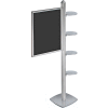 Azar Displays 300296-SLV, Snap Frame Sky Tower Display W/ 4 Round Shelves 22"W x 18"D x 28"H