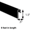 Global Approved 600073-BLK 1.5" High Gridwall Extrusion, 6' Long, Black