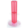 Global Approved 700222-PNK 24" Pegboard Revolving Countertop Display, 4-Sided, Pink Translucent