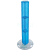 Global Approved 700223-BLU 36" Pegboard Revolving Floor Display, 4-Sided, Blue Translucent ,1 Piece