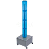 Global Approved 700224-BLU 48" Pegboard Rolling Floor Display, 4-Sided, Blue Translucent ,1 Piece