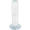 Azar Displays 700227-WHT, Four Sided Pegboard Tower Display W/ Revolving 9" Base, 9"W x 9"D x 25"H