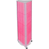 Global Approved 700451-PNK Three-Sided Spinning Pegboard W/ Wheels, 16" x 60", Pink Opaque ,1 Piece