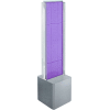 Azar Displays 700728-PUR, Two-Sided Pegboard Floor Display W/ Studio Base, 14-1/2"W x 14"D x 44"H