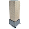 Global Approved 701415-ALM Interlocking Pegboard Countertop Display W/ Wheels 14" x 40" Solid Almond