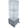 Global Approved 701415-CLR Interlocking Pegboard Countertop Display W/ Wheels, 14" x 40", Clear