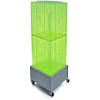 Global Approved 701415-GRE Interlocking Pegboard Countertop Display W/ Wheels, 14" x 40", Green