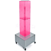 Global Approved 703386-PNK 4-Sided Interlocking Pegboard Display W/ Wheels, 8" x 40", Pink Opaque
