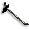 Global Approved 800004-B 4" Opaque Plastic Pegboard Locking Hook, Black