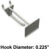 Global Approved 800012-WHT 2" Opaque Plastic Pegboard Scan Hook, White