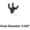 Global Approved 800071-BLK 1" Opaque Plastic Hook, Black