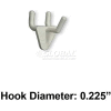 Global Approved 800071-WHT 1" Opaque Plastic Hook, Clear